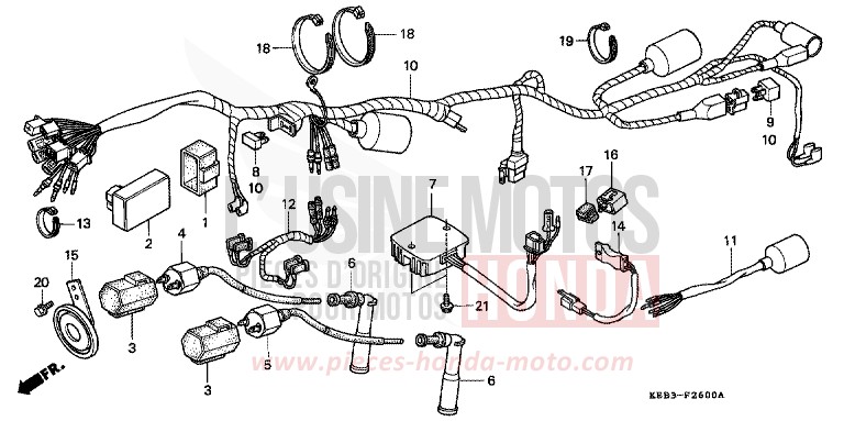 WIRE HARNESS for CA125 REBEL VORTEX PURPLE METALLIC (RP140) from 1995